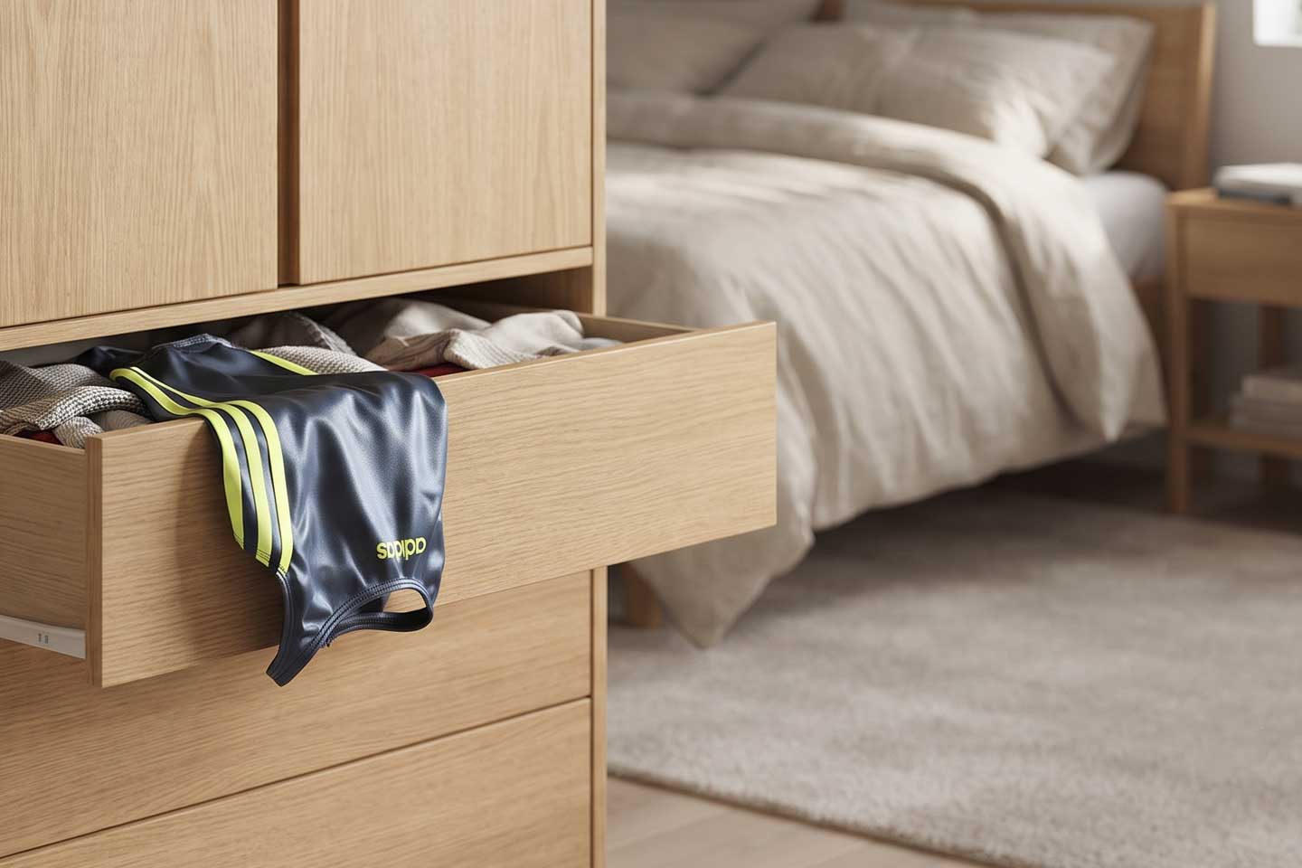 Adidas Badeanzug in der Kleiderschrankschublade