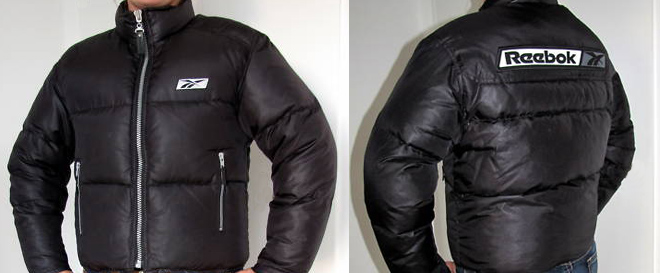 Kurze schwarze Reebok Daunenjacke