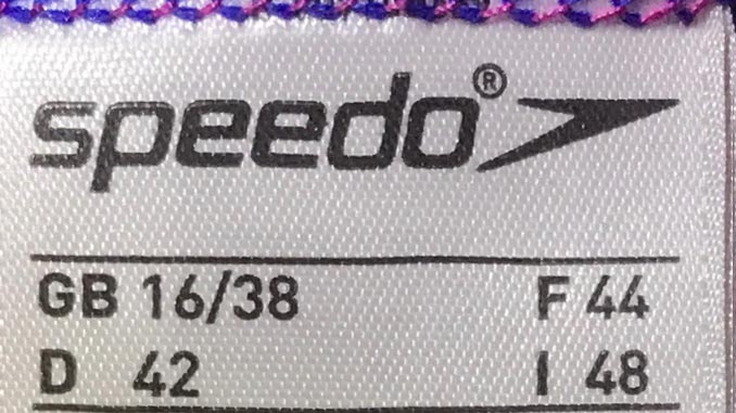 Speedo Hydrasuit Etikett