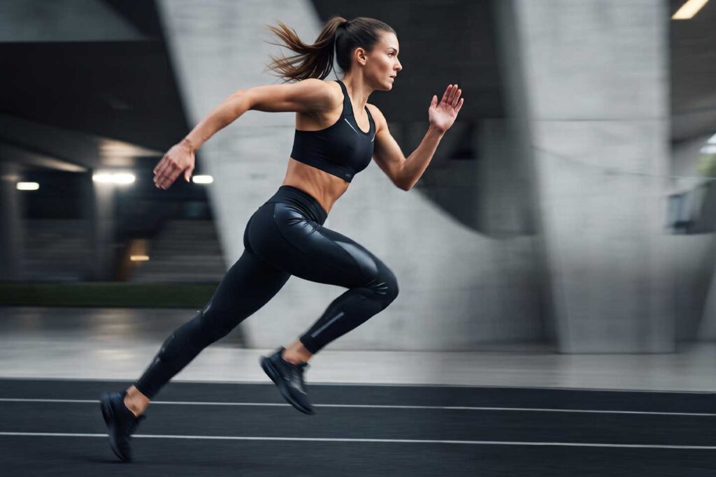 glänzende kompressions- und Running Leggings